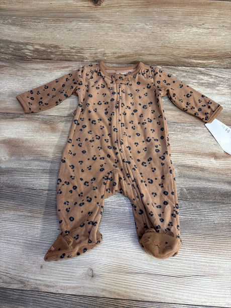 NEW Just One You Leopard Print Blanket Sleeper Brown sz 3m - Me n Mommy To Be
