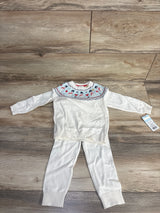 NEW Cat & Jack 2pc Snowman Fair Isle Sweater Set White sz 12m