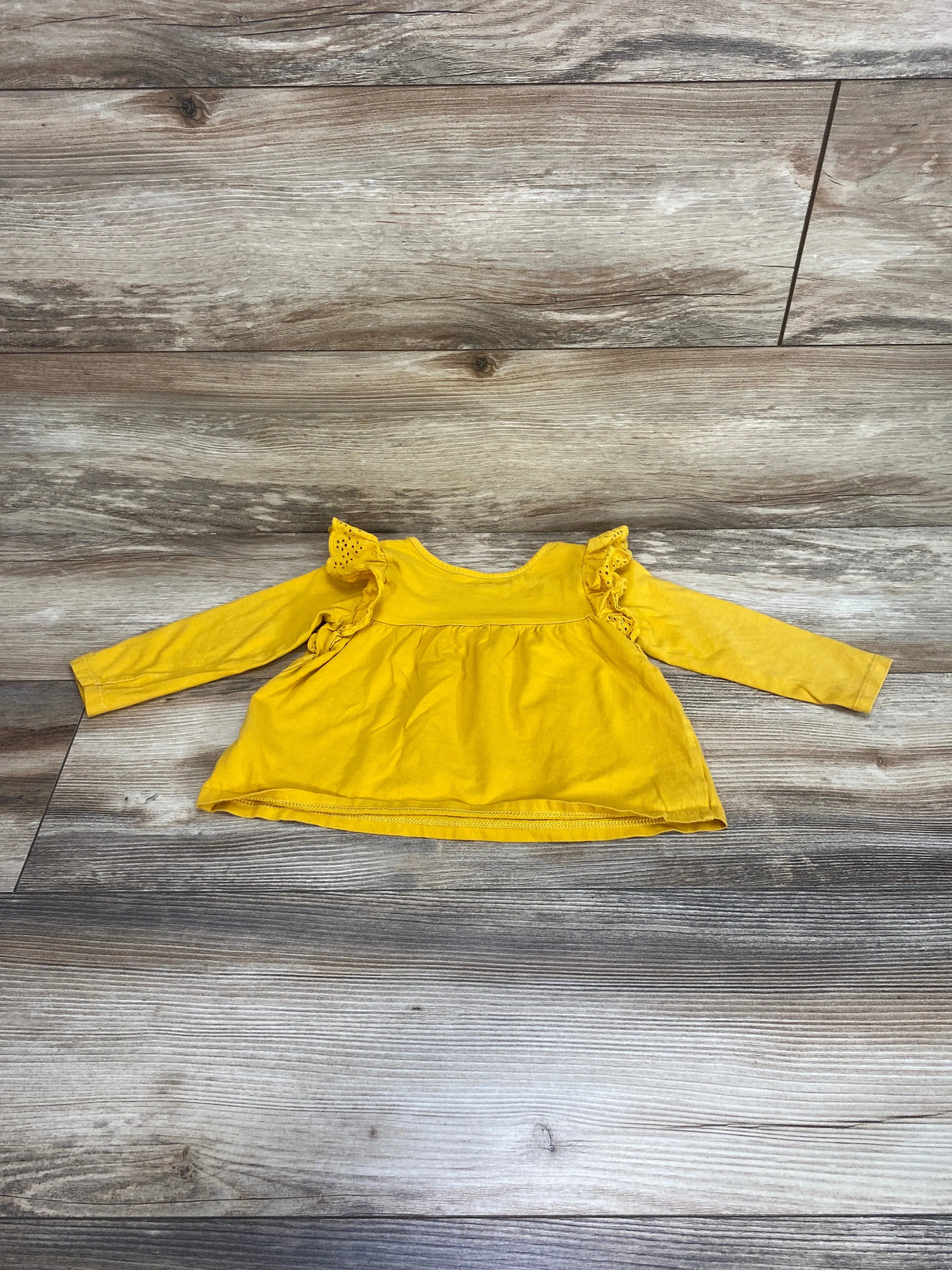 Cat & Jack Eyelet Ruffle Top Yellow sz 18m