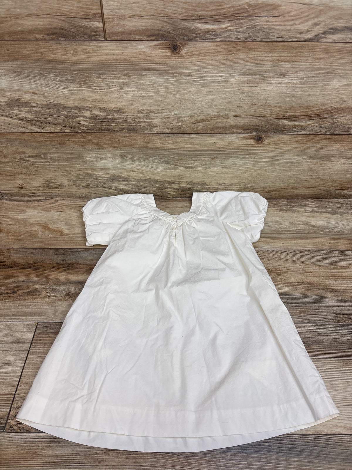 Zara Short Sleeve Flower Applique Dress Ivory sz 4-5T
