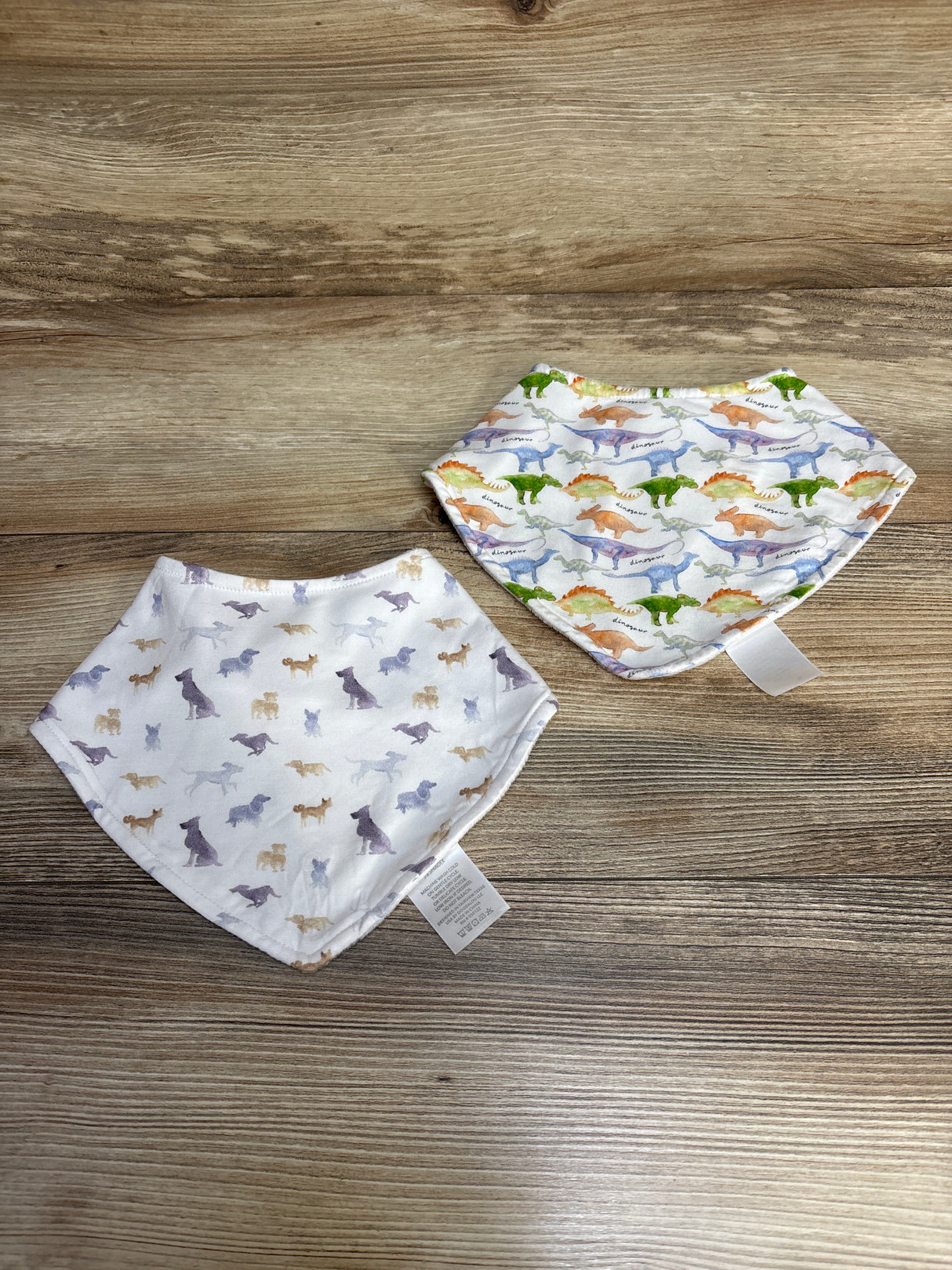 Doodalou Bamboo Bandana Baby Bib Combo 2pk Dinos & Dogs