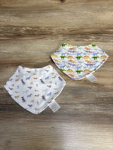 Doodalou Bamboo Bandana Baby Bib Combo 2pk Dinos & Dogs