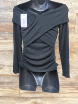 NEW Isabel Maternity Cross Front Top Black sz XS
