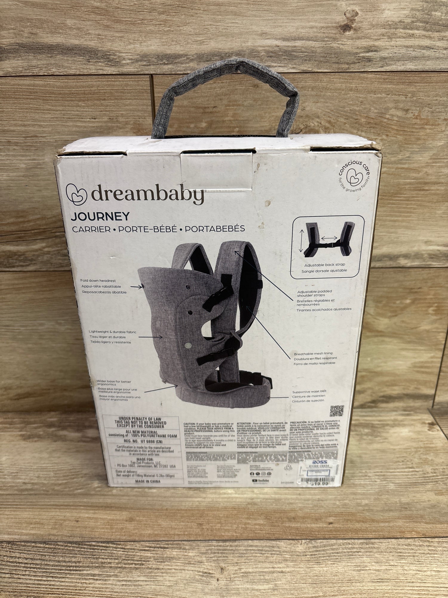 NEW DreamBaby Journey Carrier in Grey 7.7-33lbs