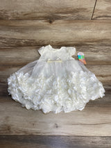 NEW Nannette Baby 2pc Rosette Dress & Bloomer White sz 12m