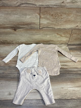 Carter's 3pc Long Sleeve Bodysuit Set Tan sz 3m