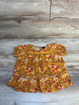 Art Class Floral Peplum Top Yellow sz 3T