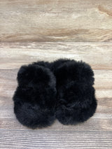 Plush Slide Slippers Black sz 9c