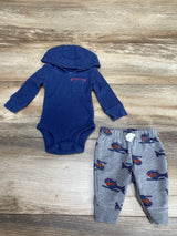 Carter's 2pc Hooded Bodysuit & Pants Blue sz Newborn