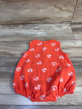 Cat & Jack Beach Ball Henley Bubble Romper Orange sz 6-9m