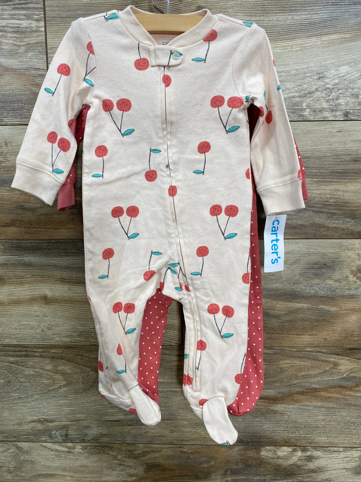 NEW Carter's 2pc Polka Dot Sleeper Pink sz 9m