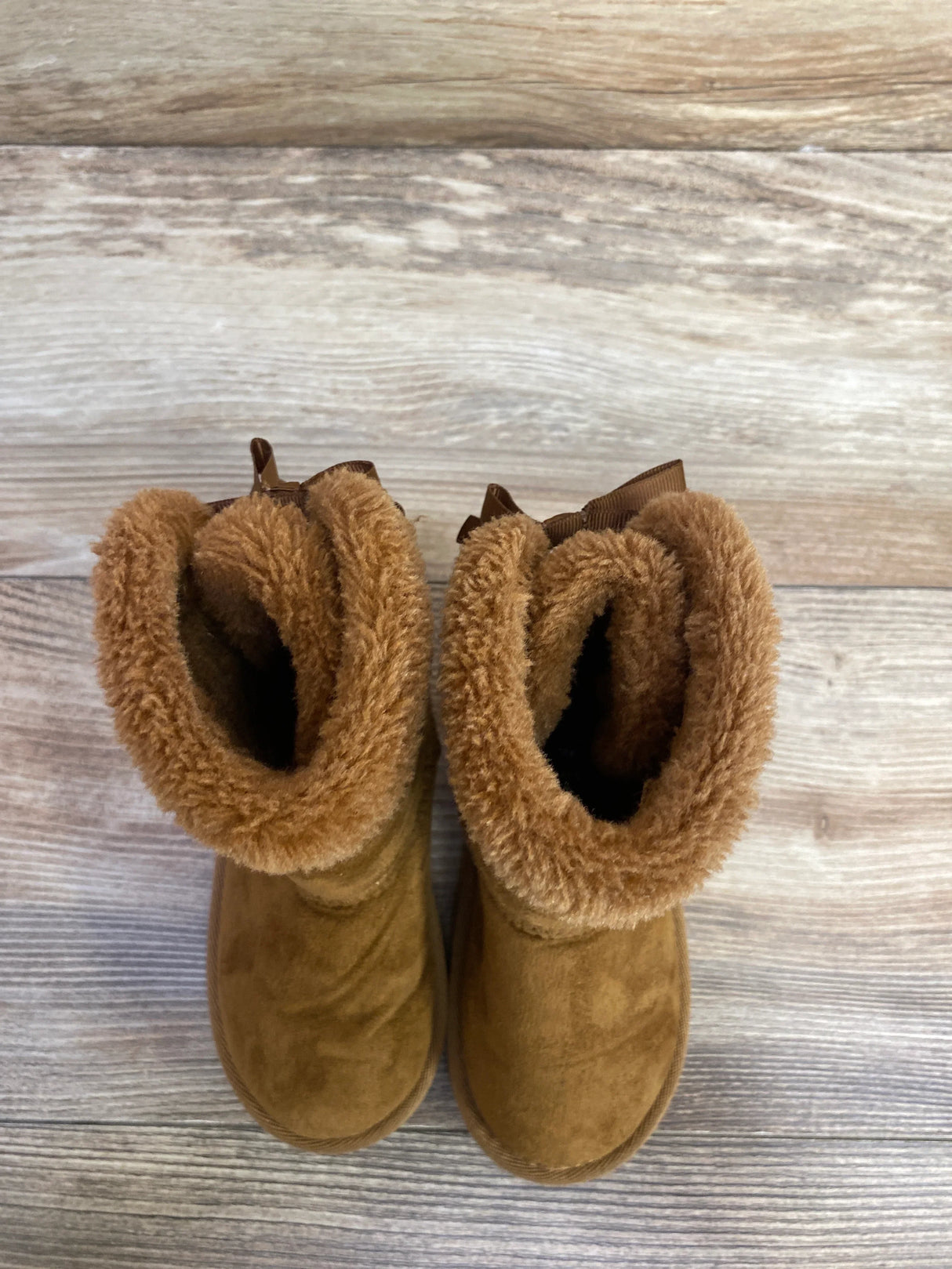 Link Ann36k Shearling Fur Bowtie Boots, Brown sz 7c