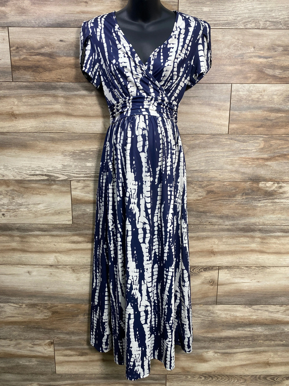 V-Neck Maxi Dress Blue sz Small