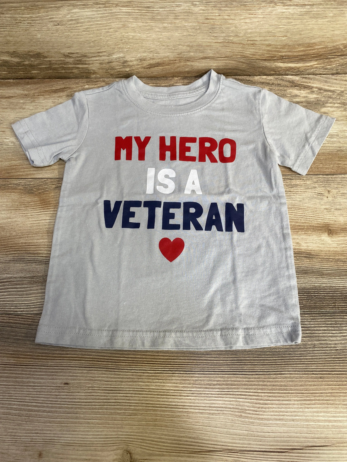 Sonoma My Hero Is A Veteran Shirt Grey sz 3T