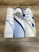 NWoT 3Pk Hooded Bath Towels Triceratops Prints Blue