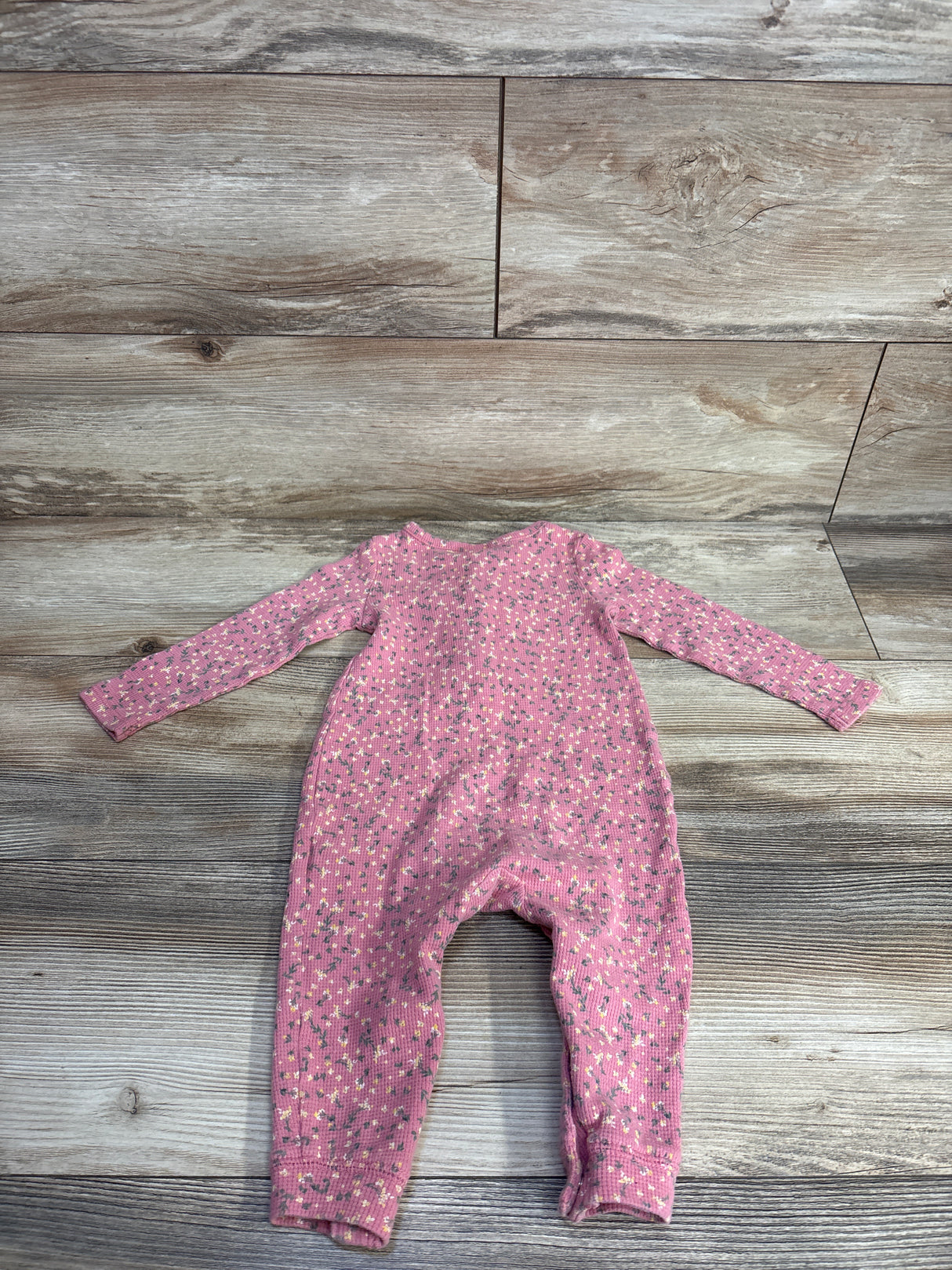 Old Navy Floral Waffle Knit Coverall Pink sz 12-18m