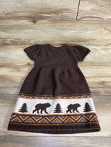 Gymboree Bear Print Cable Knit Sweater Dress Brown sz 4T