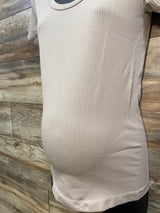 Isabel Maternity Ribbed Seamless T-Shirt Tan sz Medium