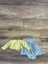 Carter's 2pc Floral Bodysuit Dress & Cardigan Set Yellow sz 6m