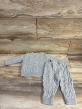 Baby Gap 2pc Cable Knit Sweater Set Grey sz 6-12m