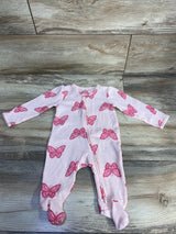 Carter's Waffle Knit Butterfly Print Sleeper Pink sz 3m