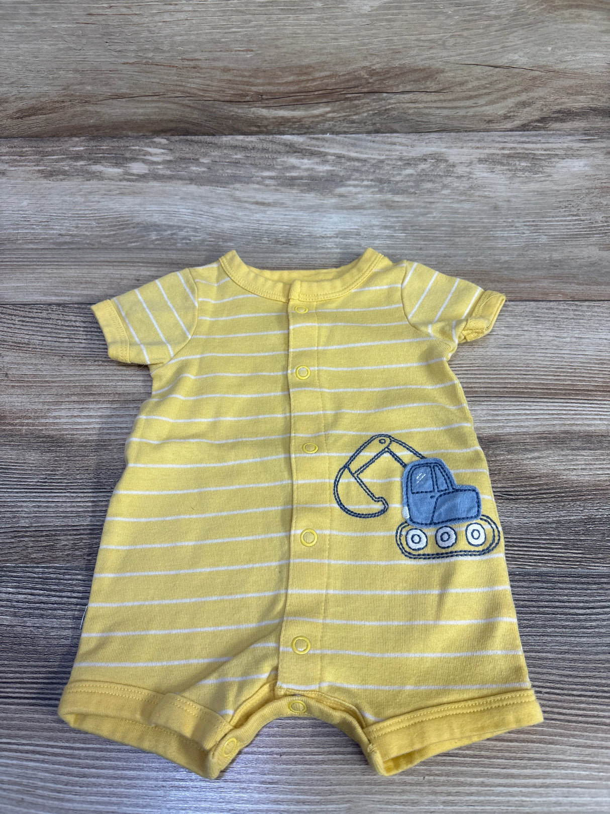 Carter's Striped Construction Truck Romper Yellow sz Newborn