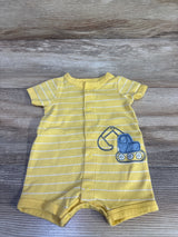 Carter's Striped Construction Truck Romper Yellow sz Newborn