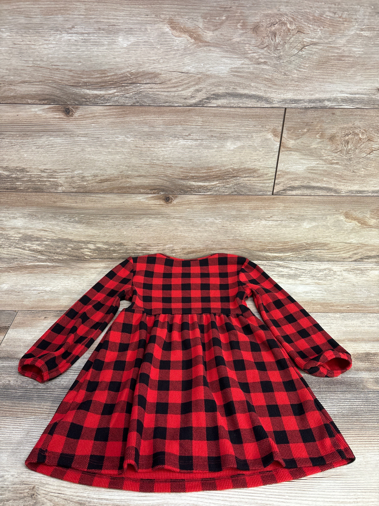 Old Navy Buffalo Plaid Long Sleeve Dress Red sz 4T