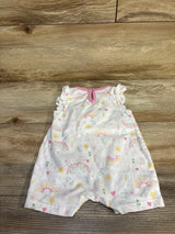 Chick Pea Rainbow Shortie Romper White sz 3-6m