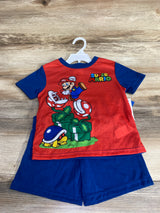 NEW Super Mario Bros 2pc Pajama Set Blue sz 4T