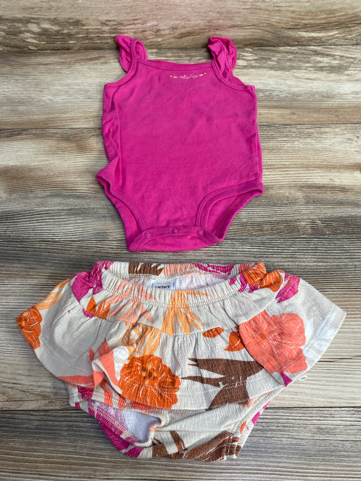 Carter's 2pc Aloha Bodysuit & Bloomers Pink sz 9m