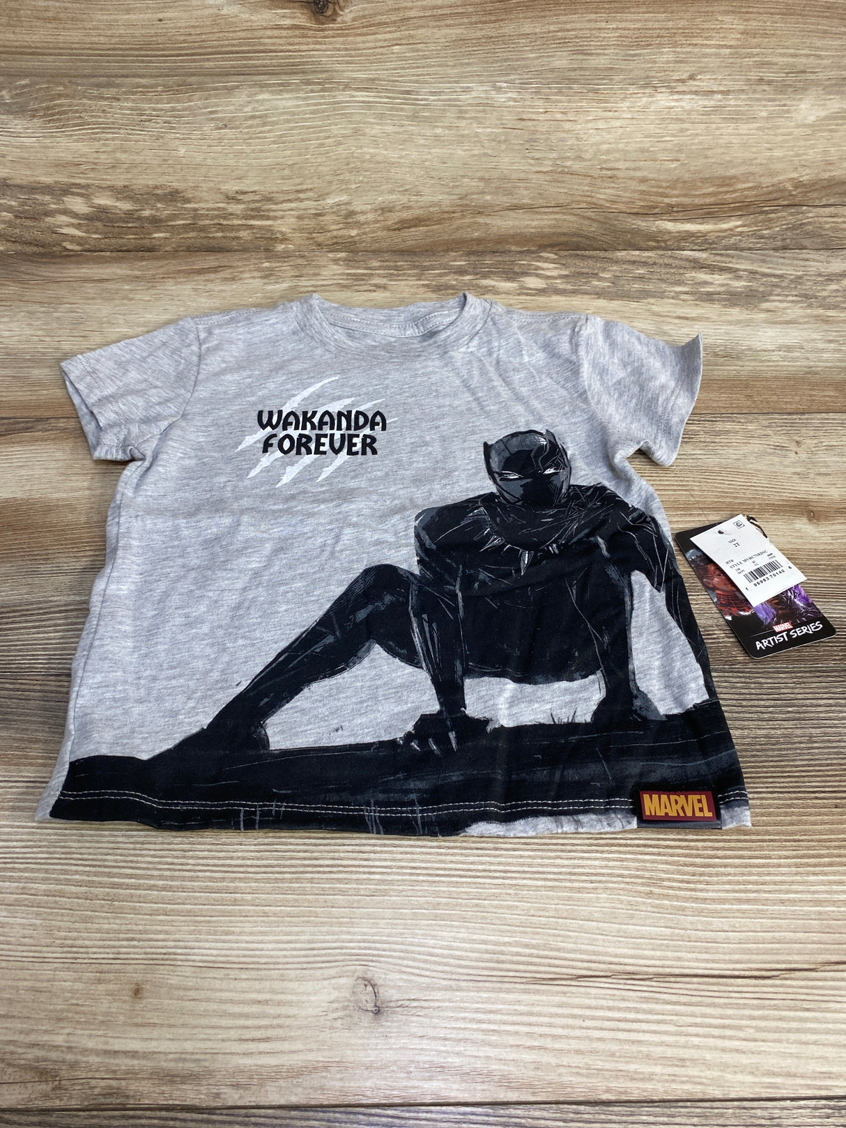 NEW Marvel Wakanda Forever Shirt Gray sz 2T