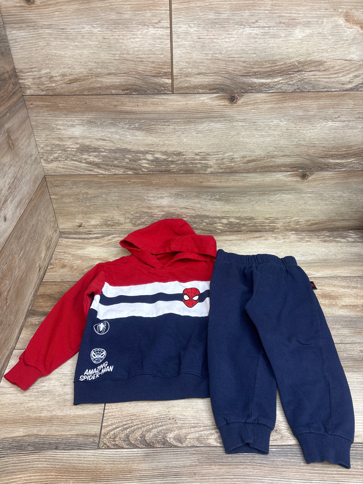 Marvel Spider-Man 2pc Pullover Sweatshirt & Joggers Set Red sz 3T