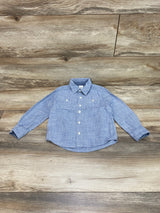 Oshkosh Striped Button-Up Shirt Blue sz 3T