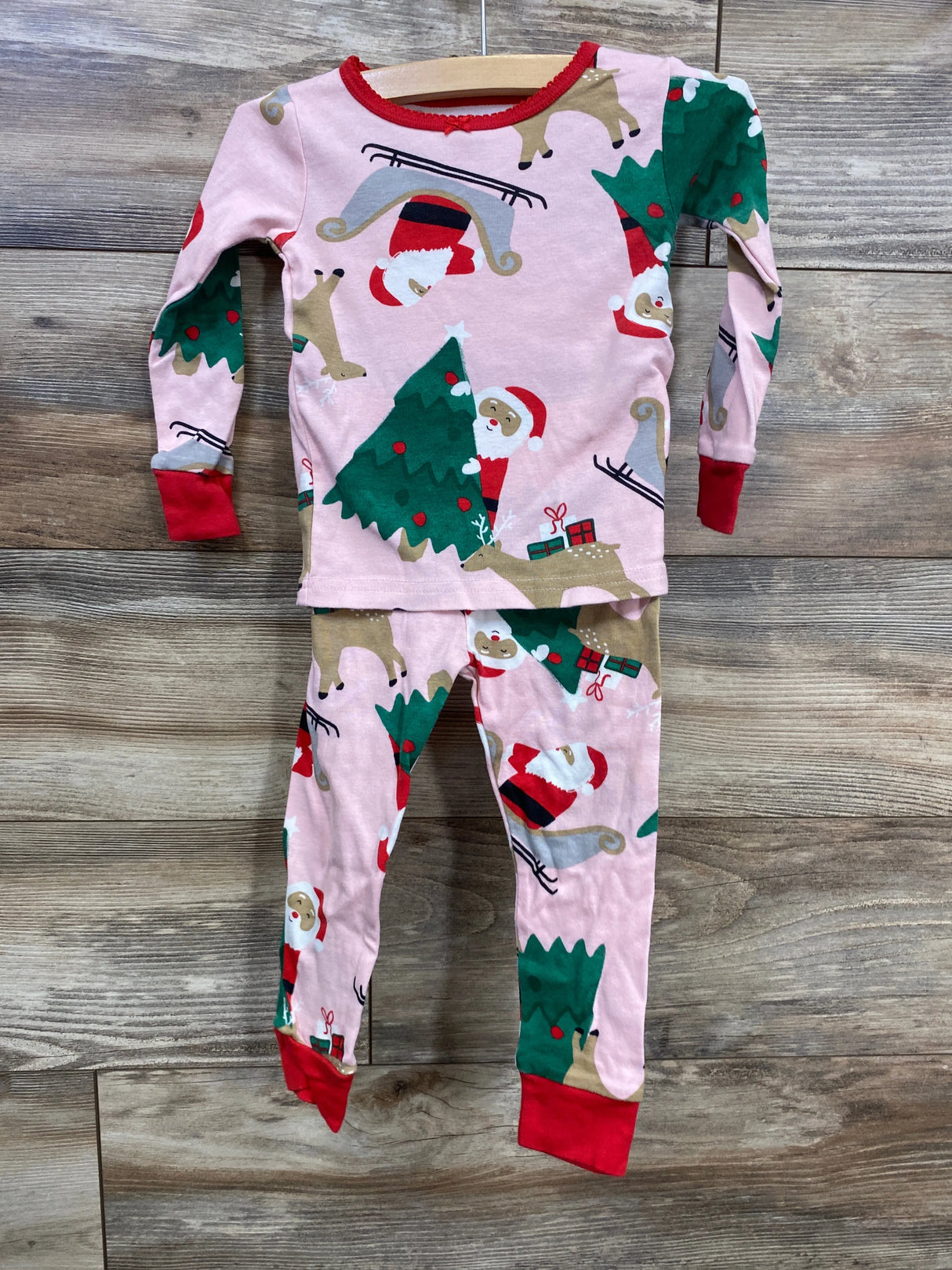 Carter's 2pc Christmas Pajama Set Pink sz 2T