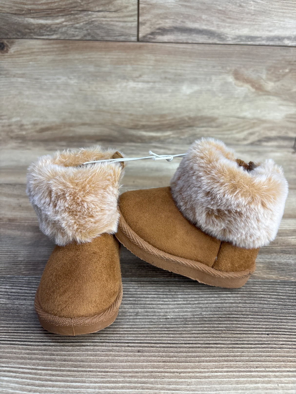 NEW First Steps by Stepping Stone Faux Fur Boots Brown sz 4c