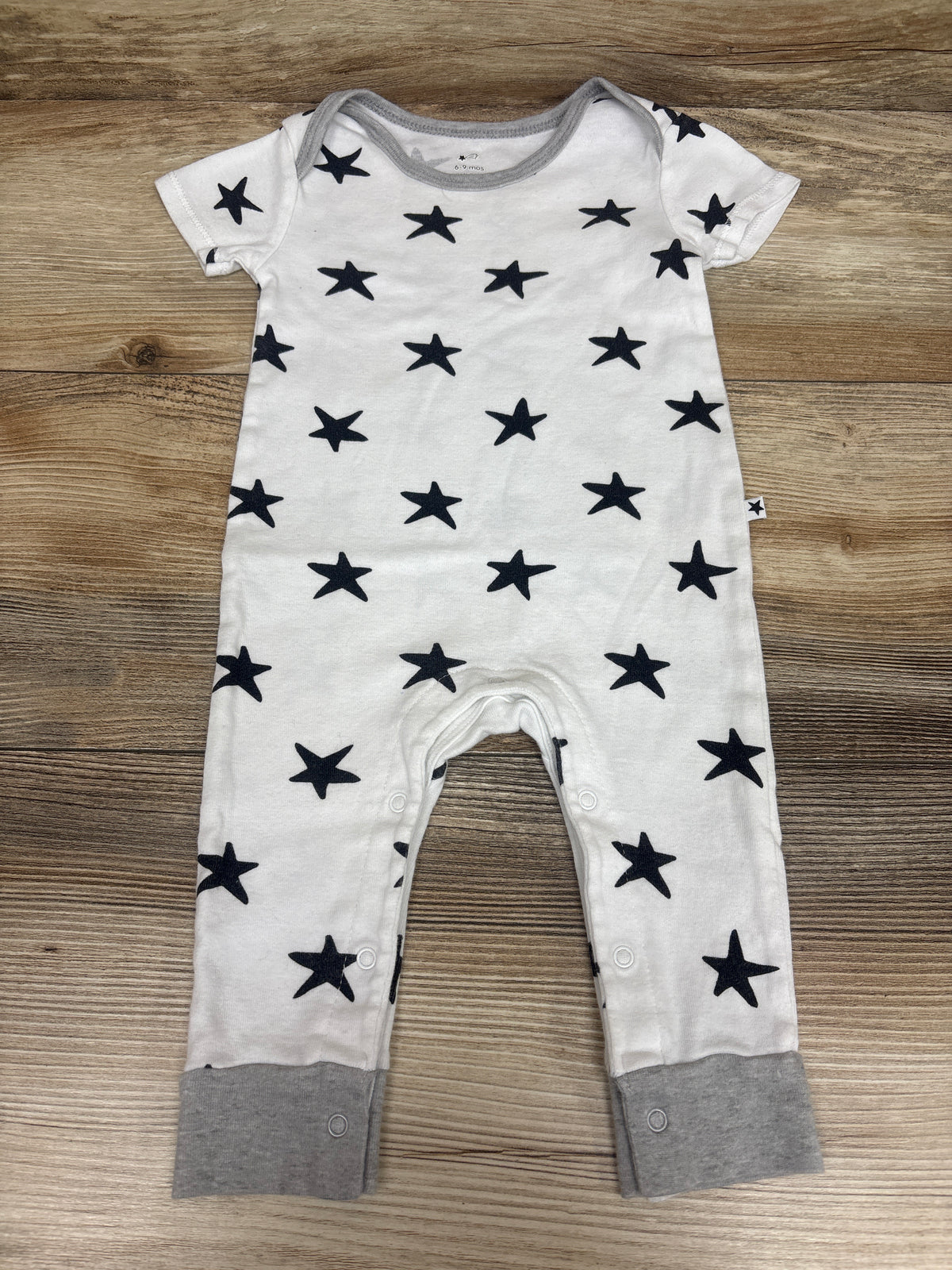Little Star Organic Star Print Jumpsuit White sz 6-9m
