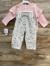 NEW Disney Baby 2pc Minnie Mouse Sweatshirt & Pants Set Pink sz 12m