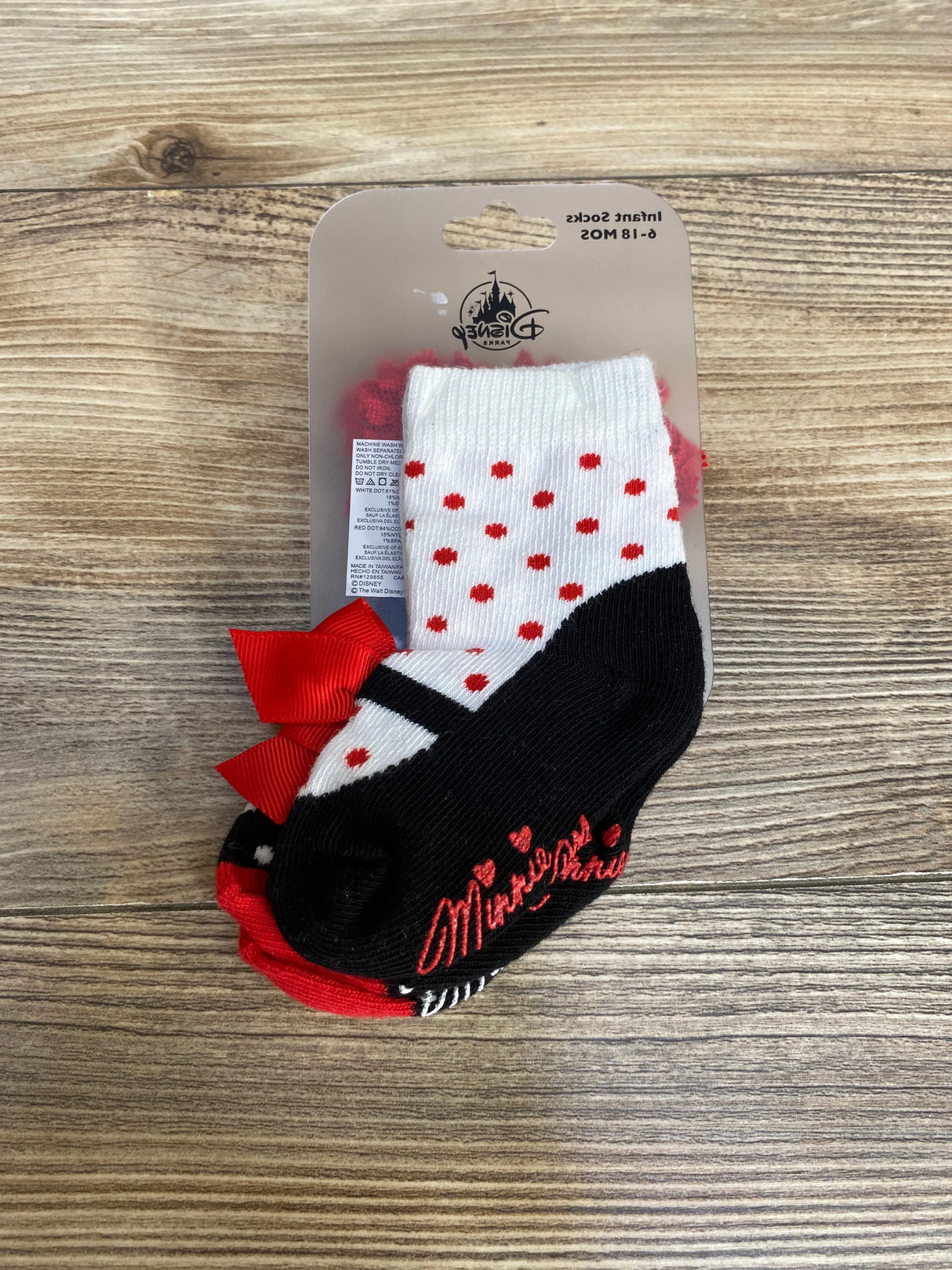 NEW Disney Parks 2pk Minnie Mouse Socks sz 6-18m