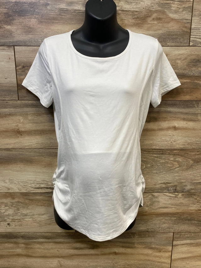 NEW Ficerd Maternity Nursing Shirt White sz Large - Me n Mommy To Be