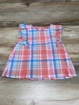 Hope & Henry Plaid Ruffle Top Pink sz 5T