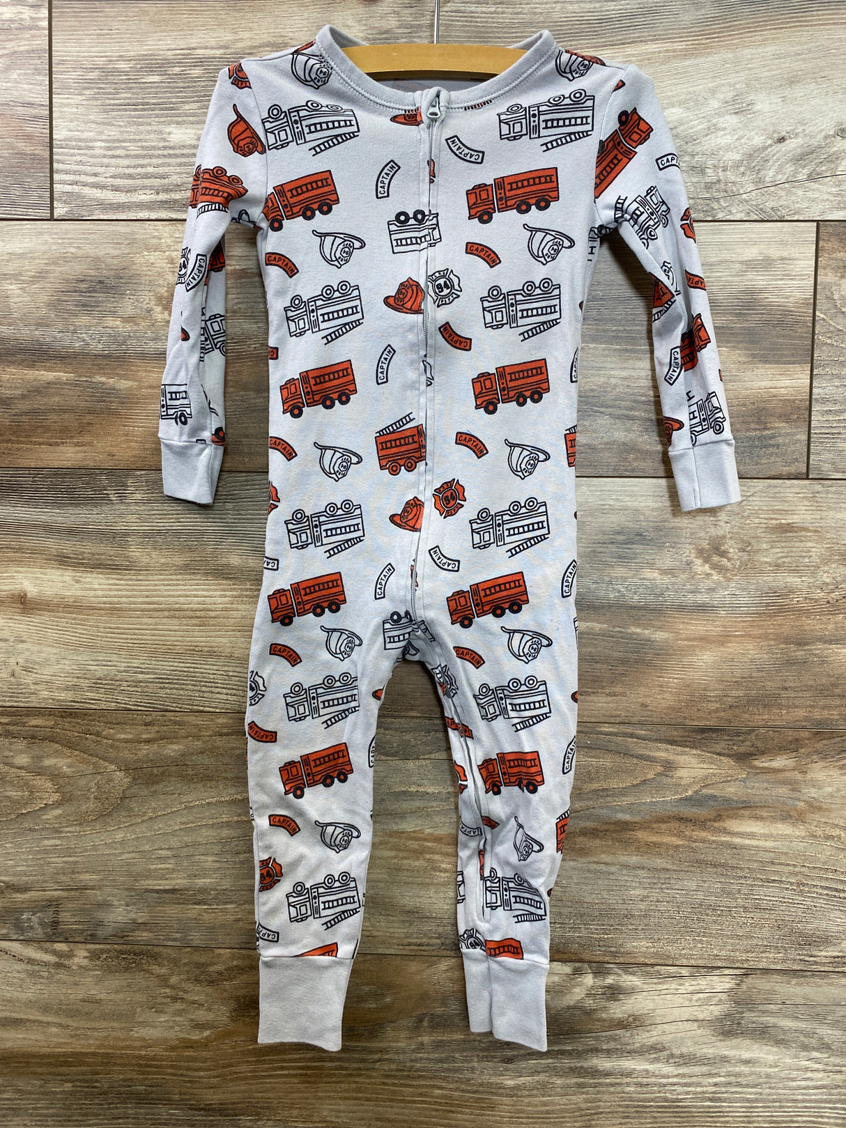 Old Navy Firetruck Sleeper Grey sz 3T