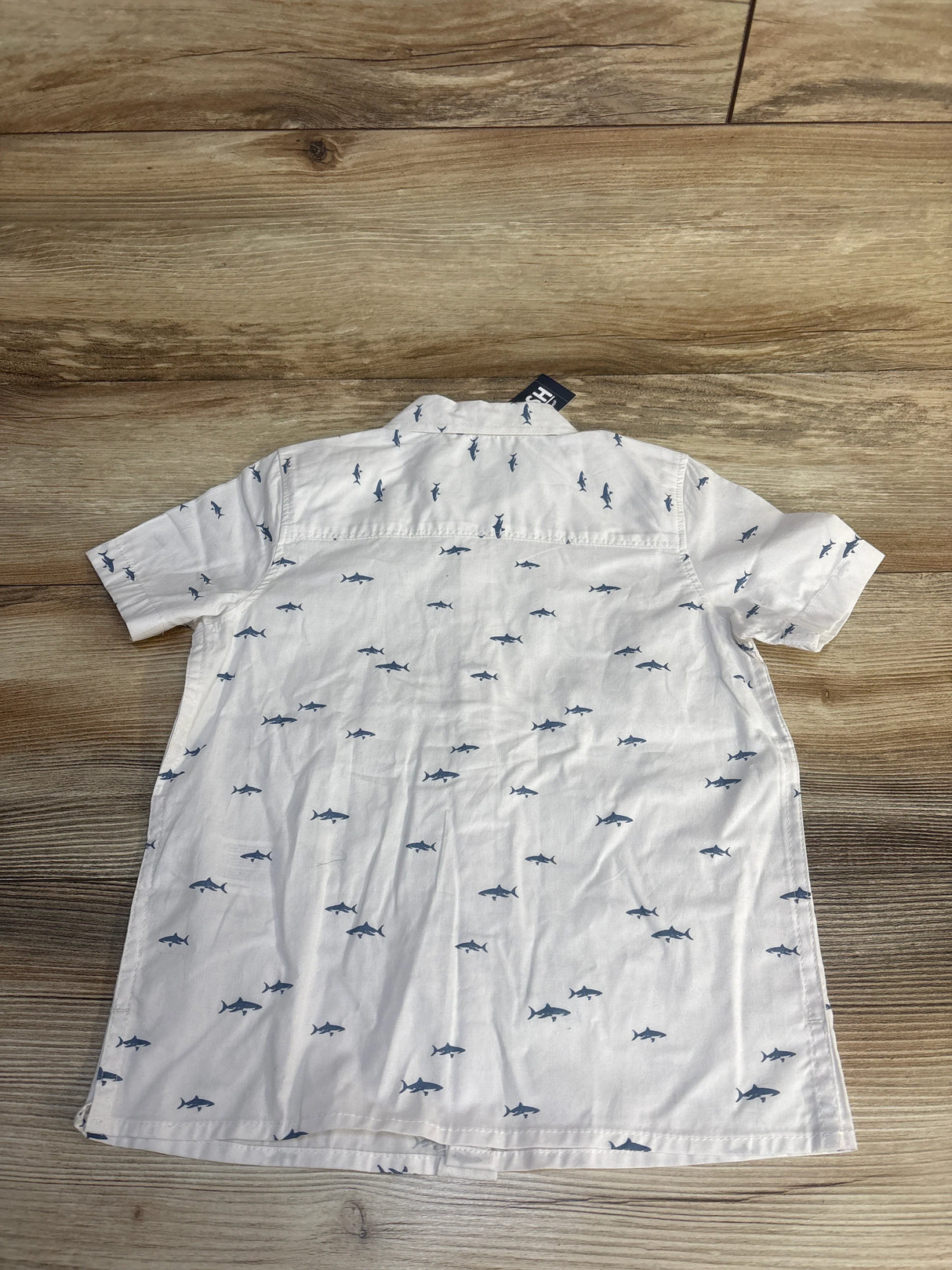 NEW OshKosh Shark Print Button Up Shirt White sz 4T