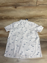 NEW OshKosh Shark Print Button Up Shirt White sz 4T