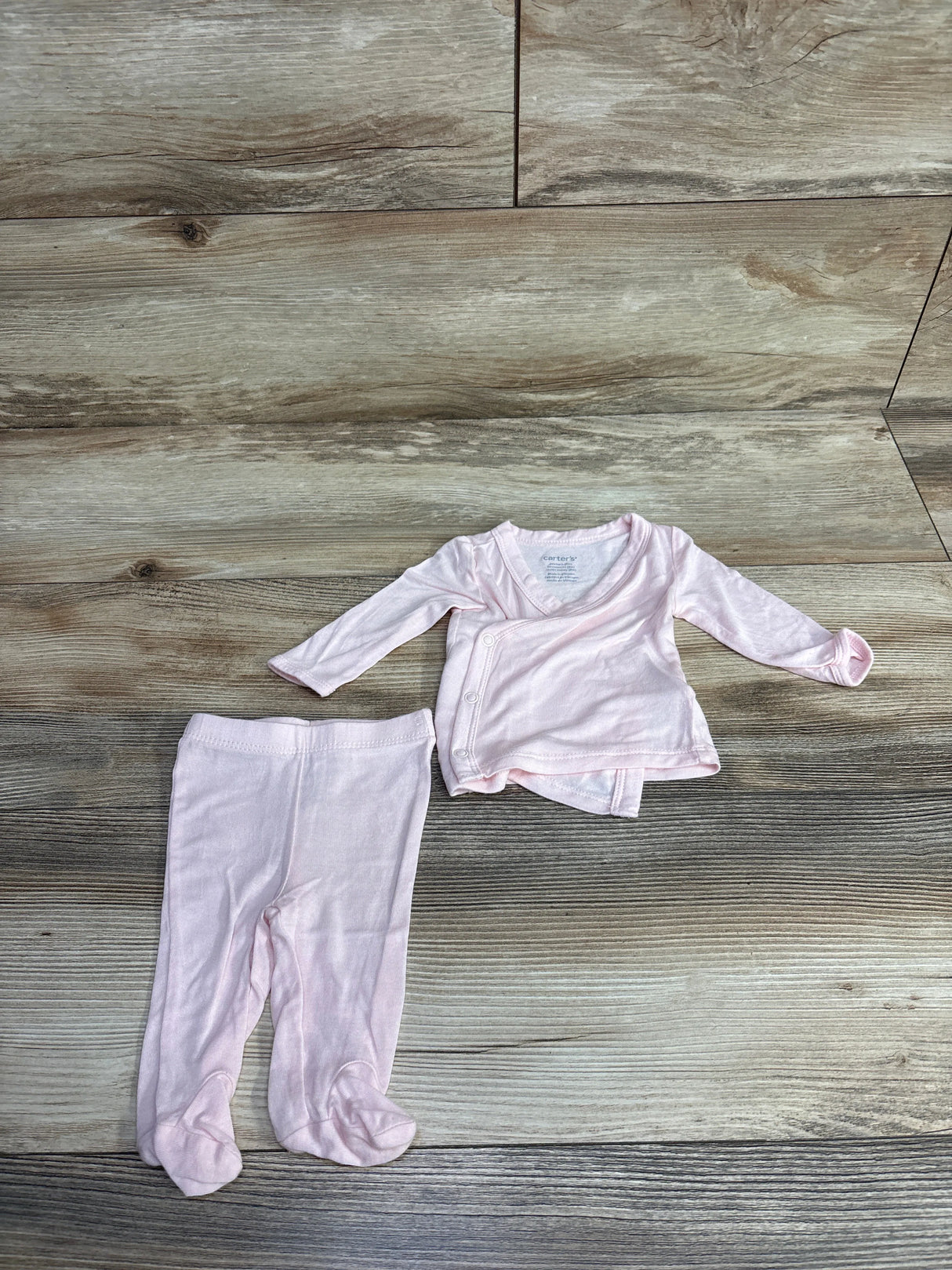Carter's 2pc Kimono Top & Footed Bottoms Pink sz Newborn
