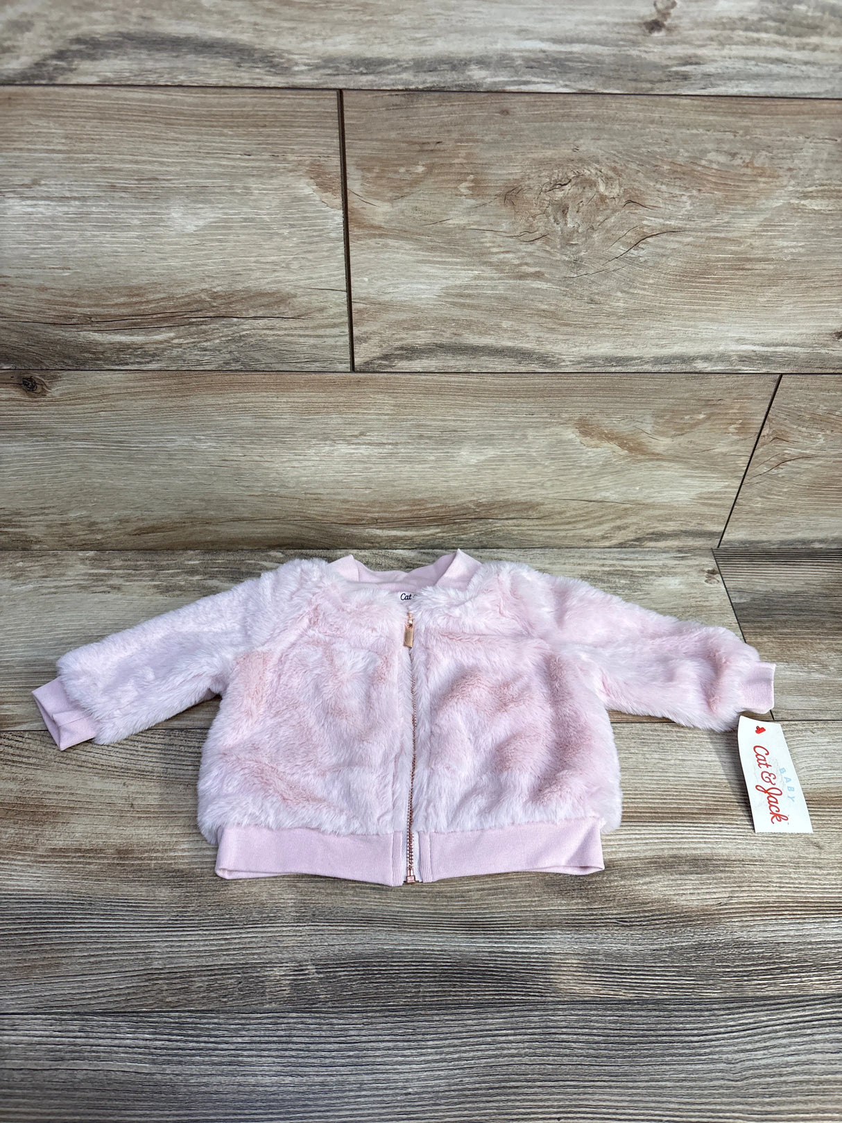 NEW Cat & Jack Plush Full Zip Balmer Jacket Pink sz 3-6m