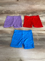 3pk Bike Shorts Purple/Blue/Red sz 9-12m