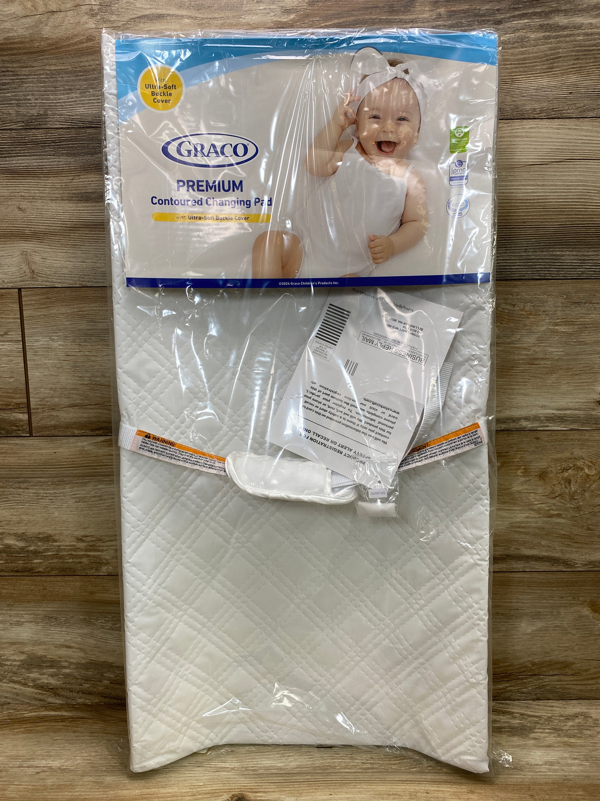 NEW Graco Premium Contoured Changing Pad With Ultra-Soft Buckle Cover White