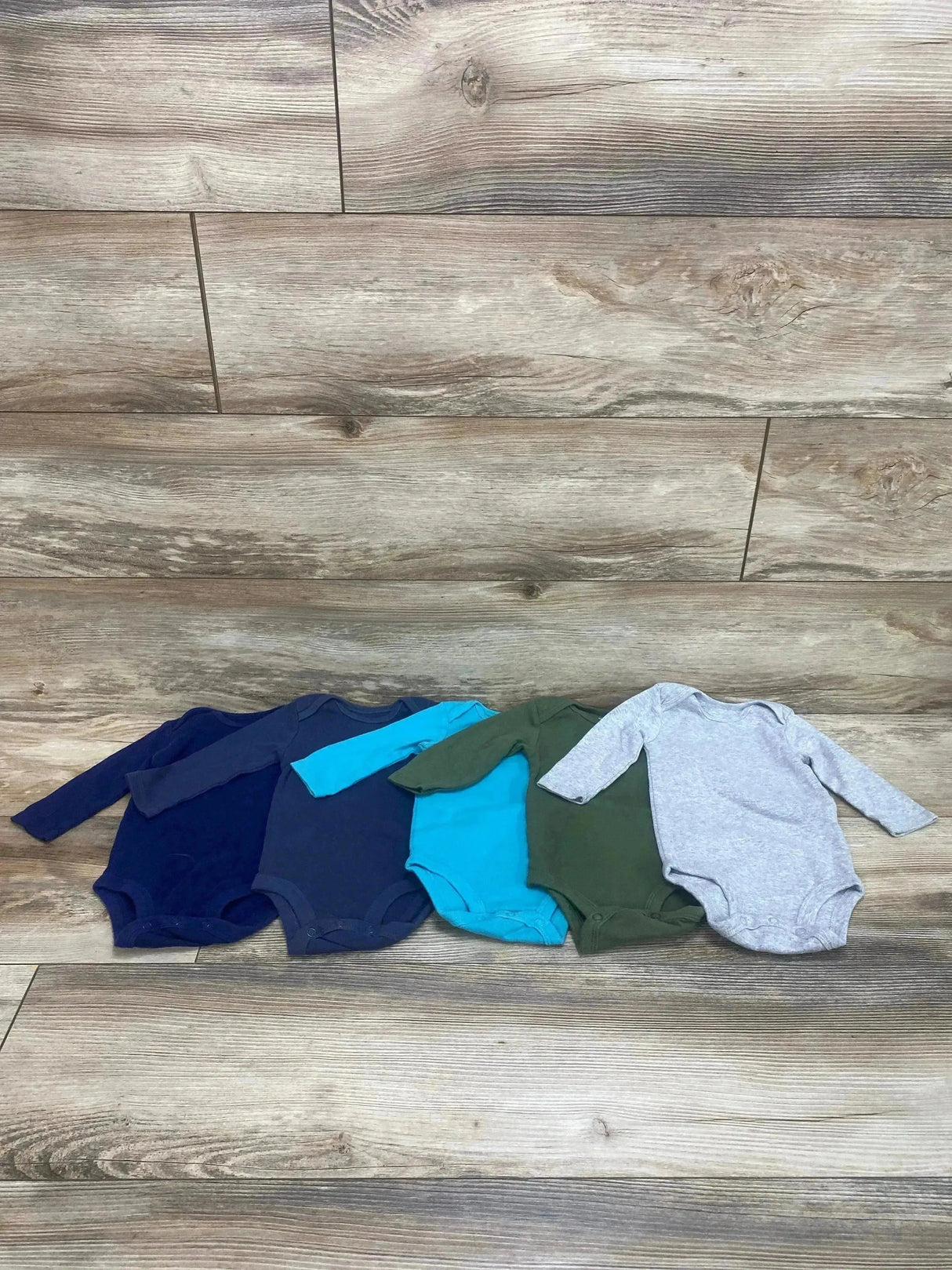 Simple Joys 5pk Long Sleeve Bodysuits Blue sz 3-6m