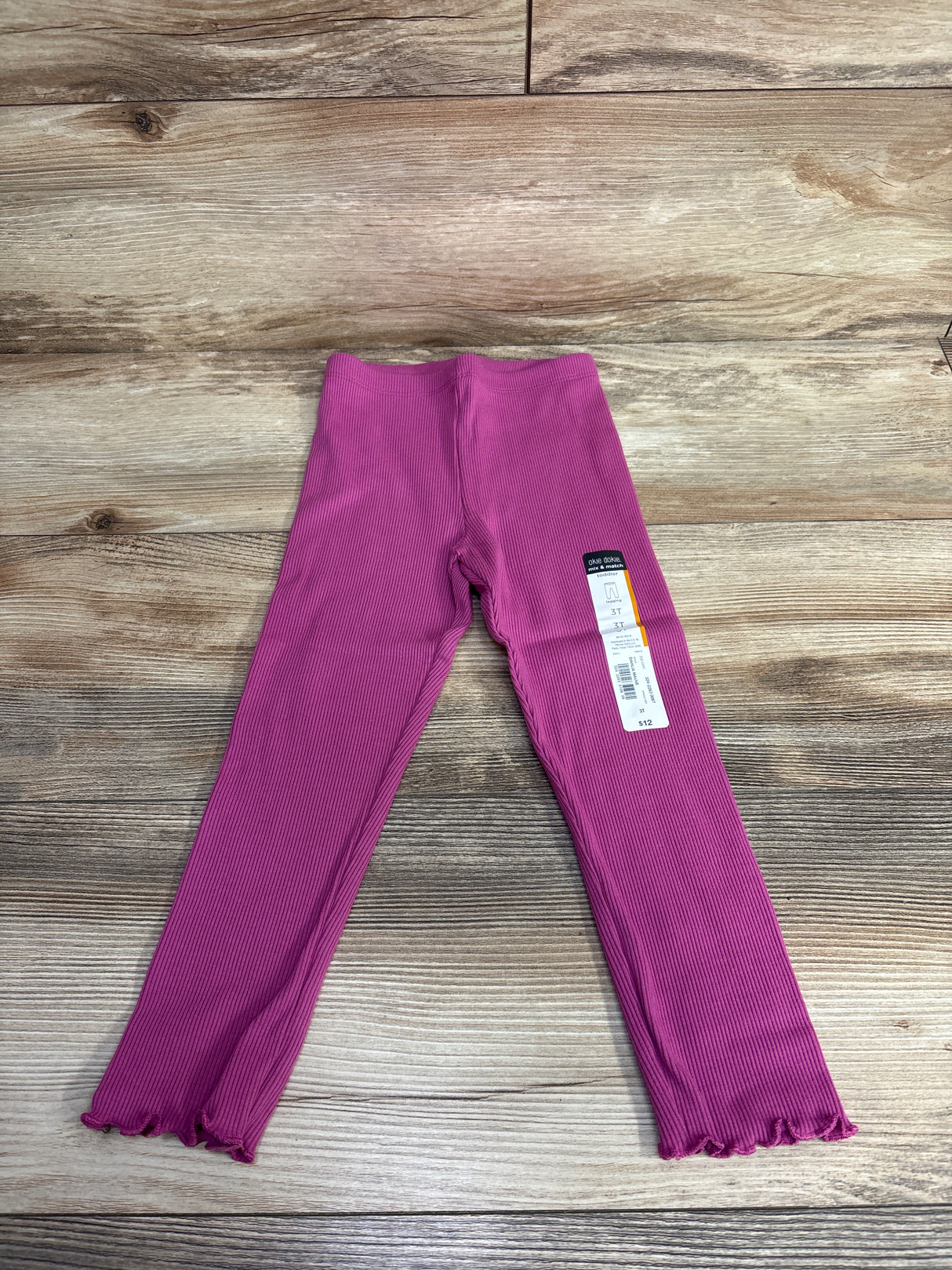 NEW Okie Dokie Ribbed Dahlia Mauve Leggings sz 3T